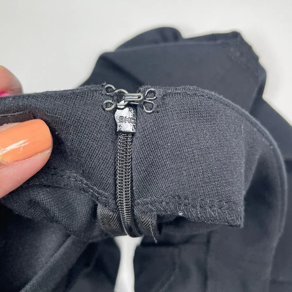 Metaphor Size 6 Black Asymmetrical Wrap Skirt | Minimalist Workwear